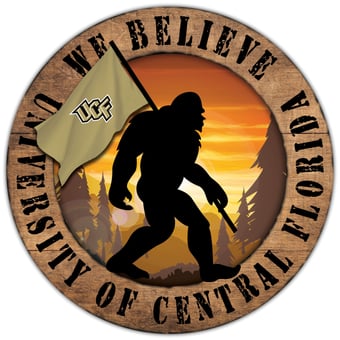 UCF Knights 12'' We Believe Bigfoot Circle Sign