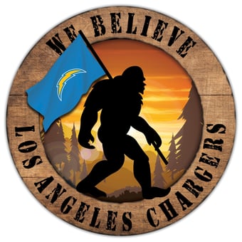 Los Angeles Chargers 12'' We Believe Bigfoot Circle Sign