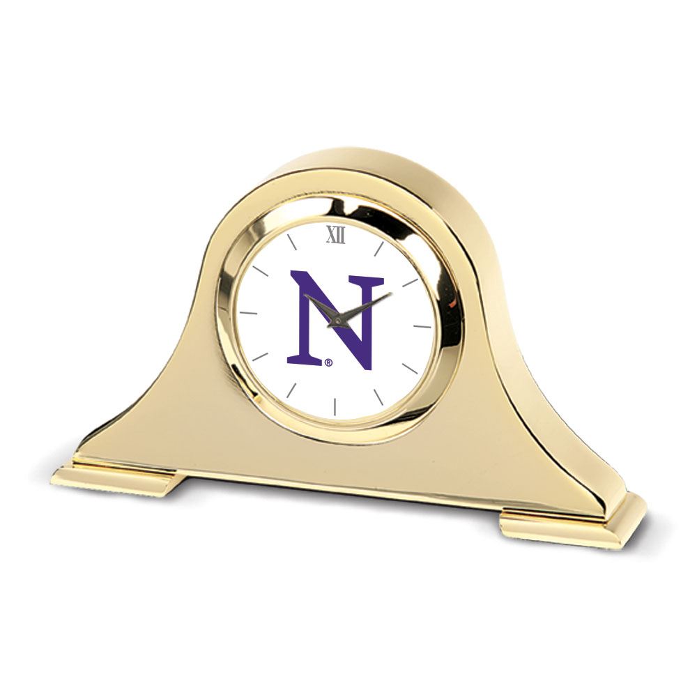 Gold Northwestern Wildcats Team Napoleon Desk Clock