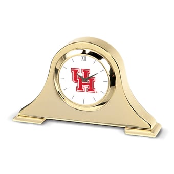 Gold Houston Cougars Team Napoleon Desk Clock