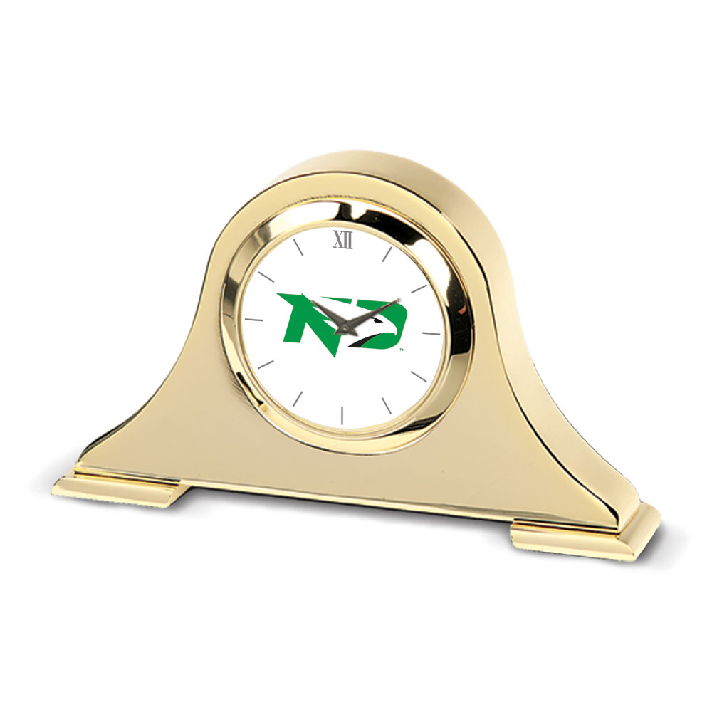 Gold North Dakota Team Napoleon Desk Clock