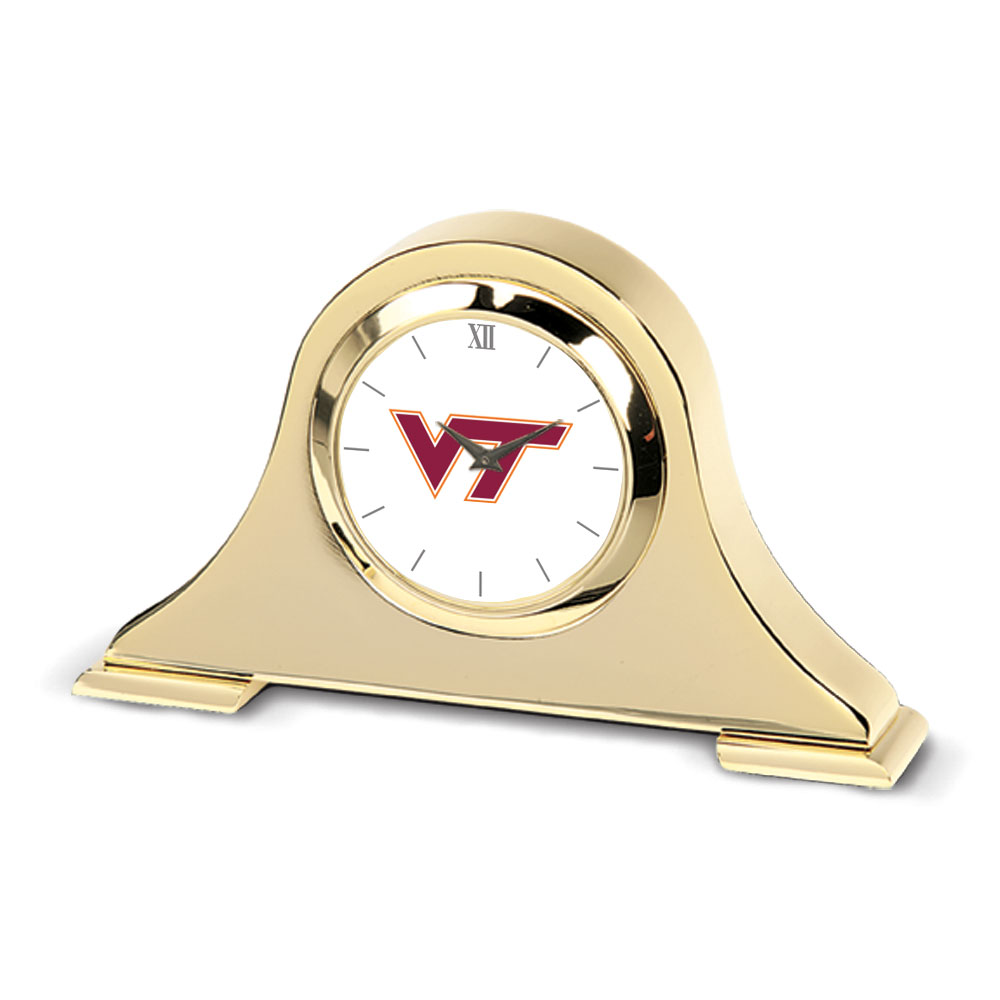 Gold Virginia Tech Hokies Team Napoleon Desk Clock