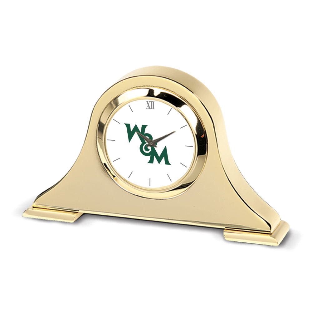 Gold William & Mary Tribe Team Napoleon Desk Clock
