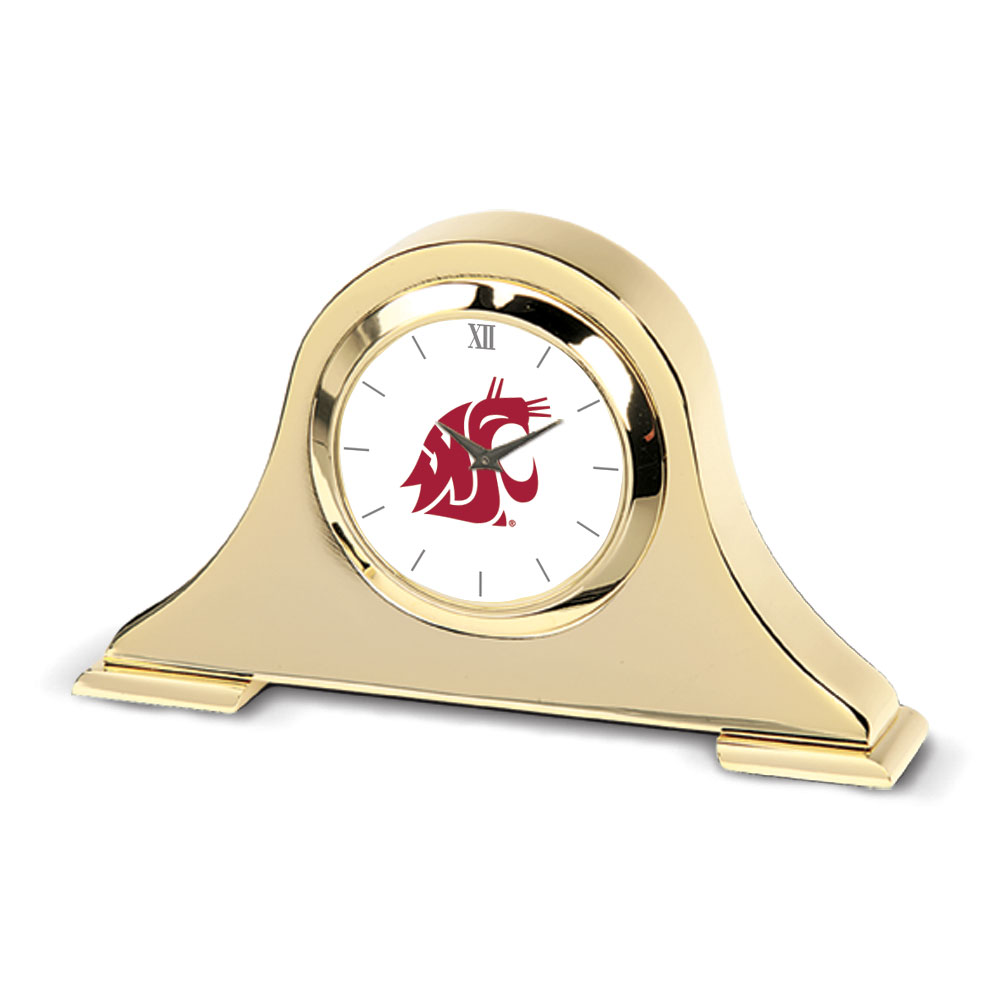 Gold Washington State Cougars Team Napoleon Desk Clock
