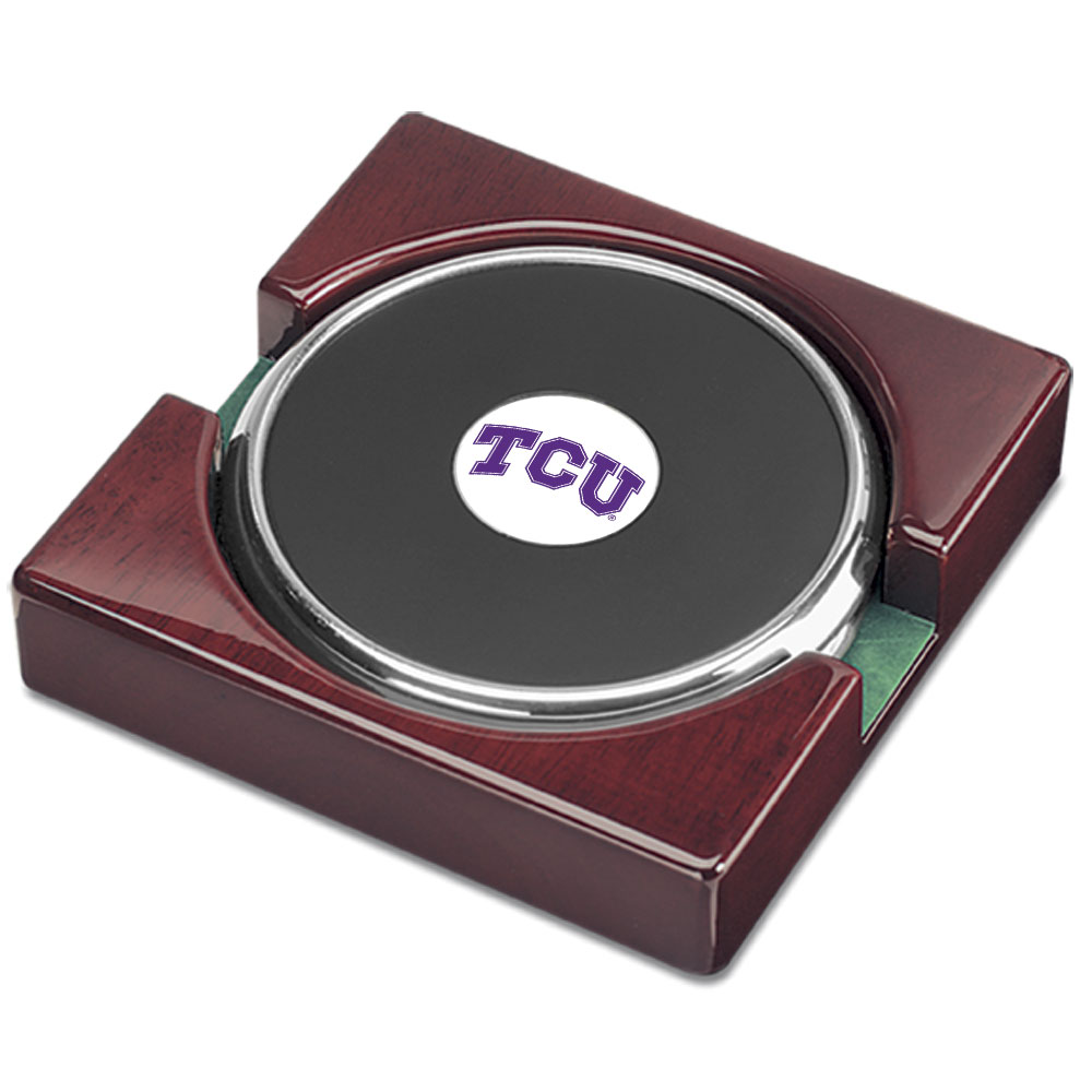 Silver TCU Horned Frogs Two-Piece Coaster Set