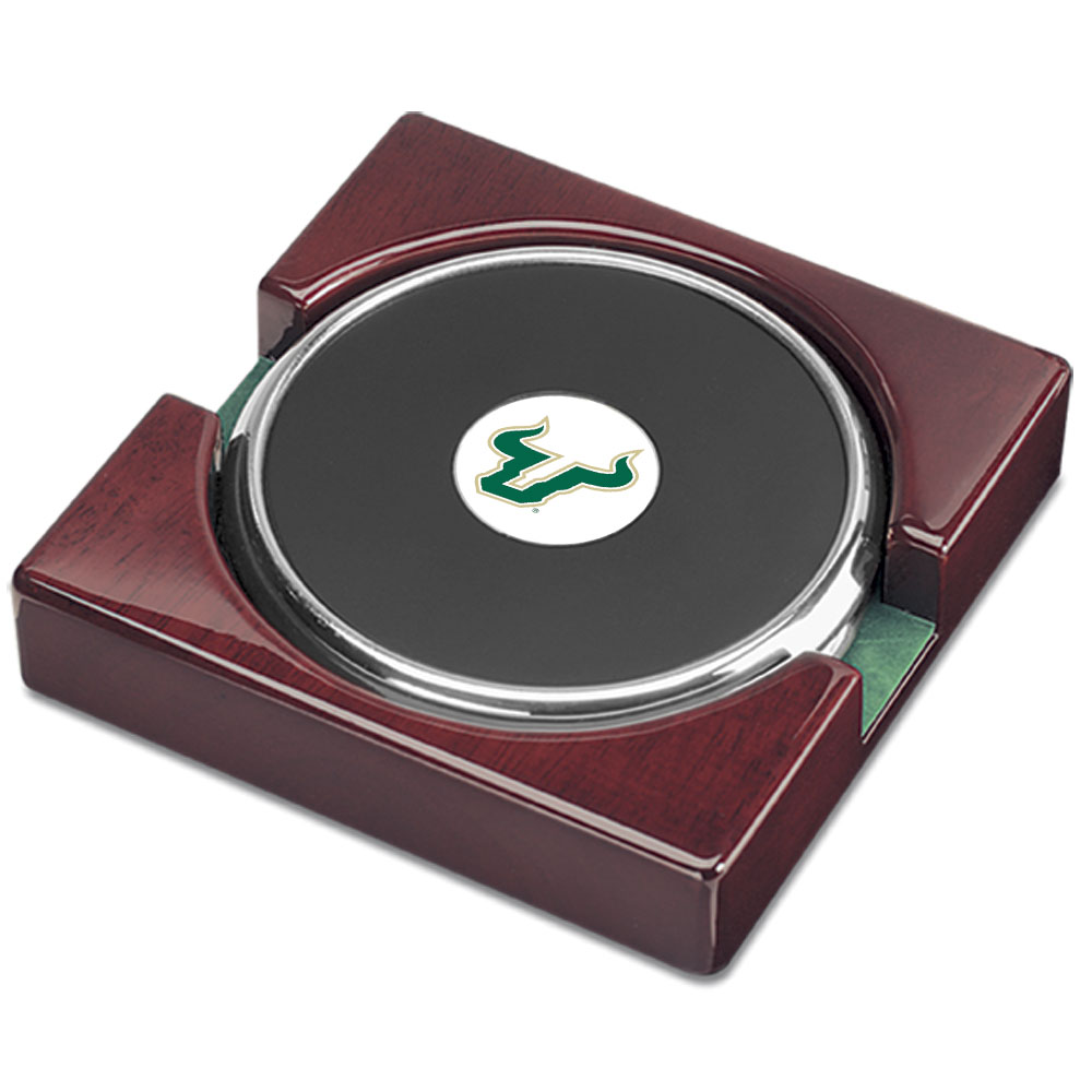 Silver South Florida Bulls Two-Piece Coaster Set