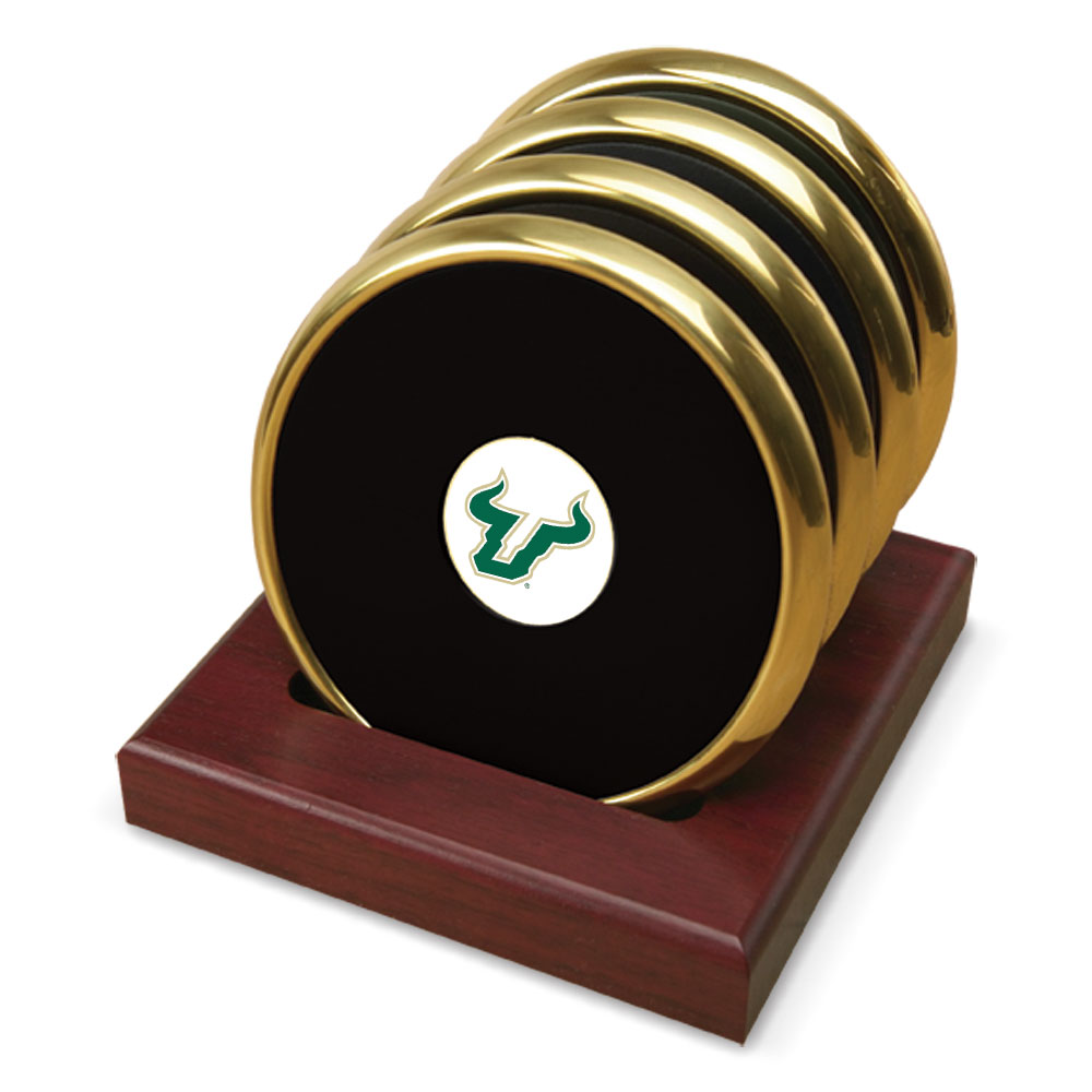 Gold South Florida Bulls Four-Piece Coaster Set