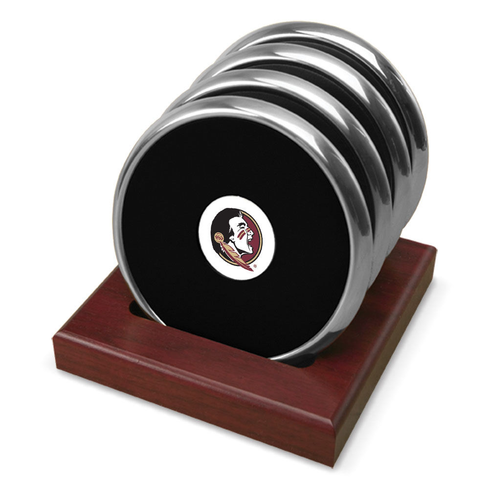Silver Florida State Seminoles Four-Piece Coaster Set