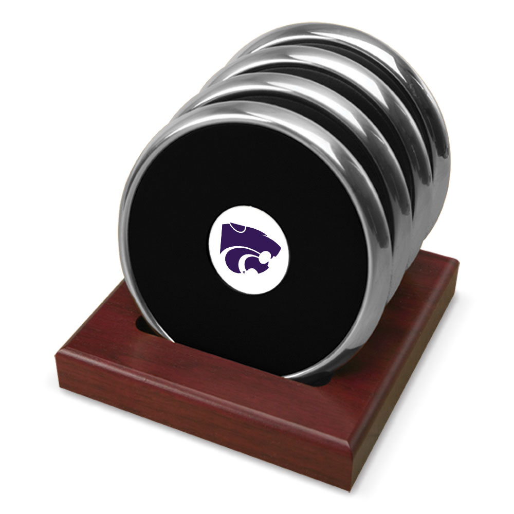 Silver Kansas State Wildcats Four-Piece Coaster Set