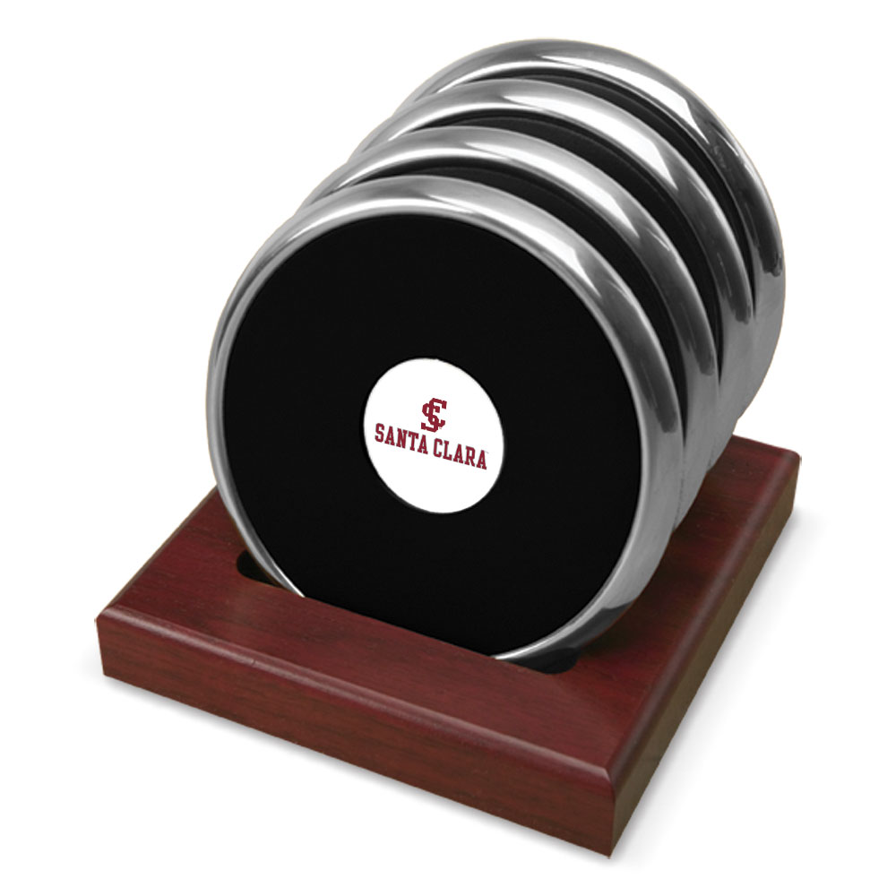 Silver Santa Clara Broncos Four-Piece Coaster Set
