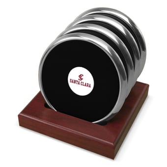 Silver Santa Clara Broncos Four-Piece Coaster Set