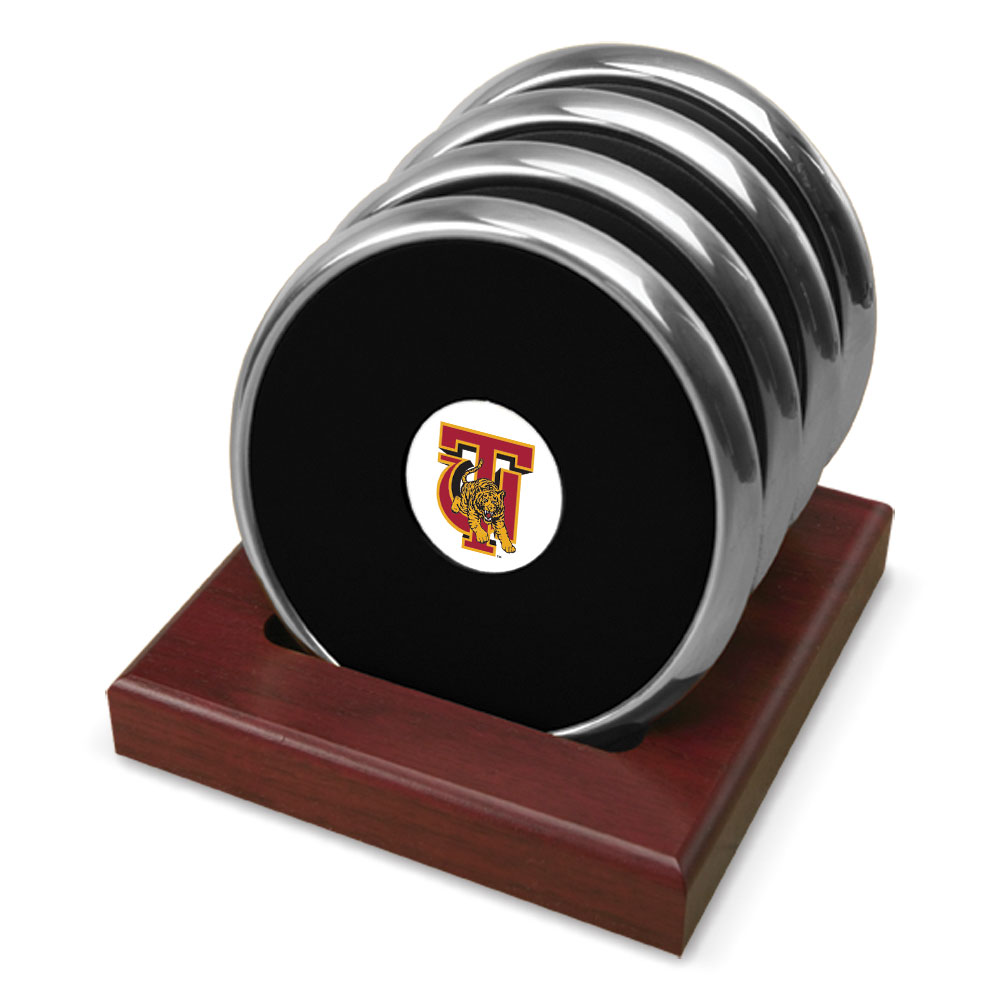 Silver Tuskegee Golden Tigers Four-Piece Coaster Set