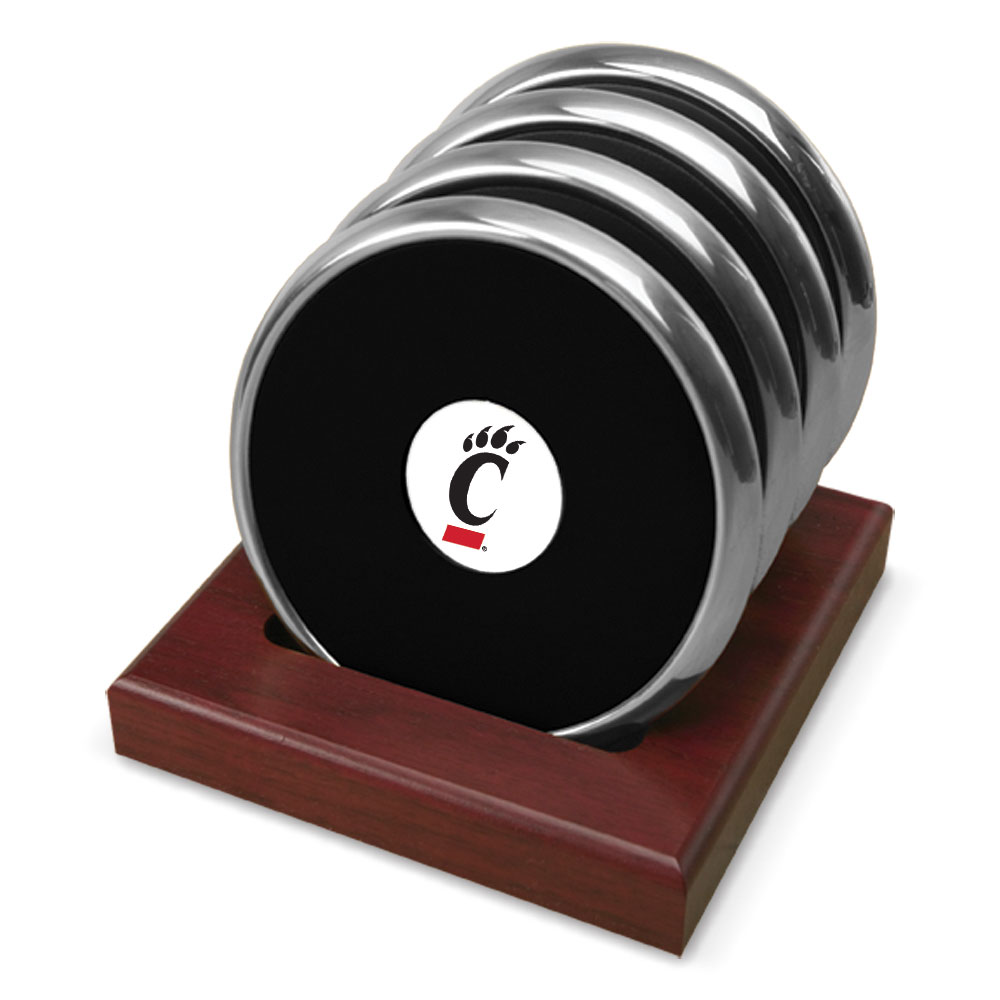 Silver Cincinnati Bearcats Four-Piece Coaster Set