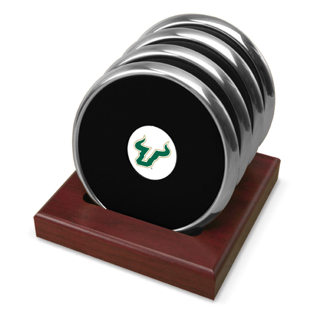 Silver South Florida Bulls Four-Piece Coaster Set