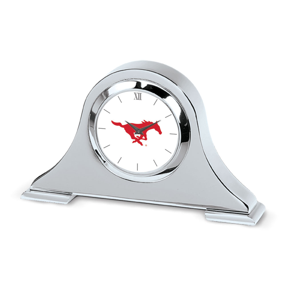 SMU Mustangs Primary Team Logo Napoleon Desk Clock
