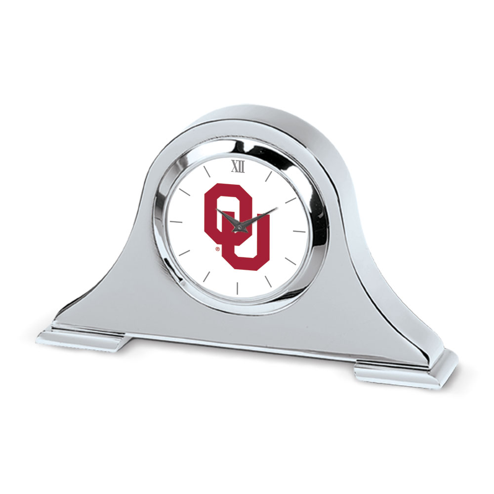 Oklahoma Sooners Primary Team Logo Napoleon Desk Clock