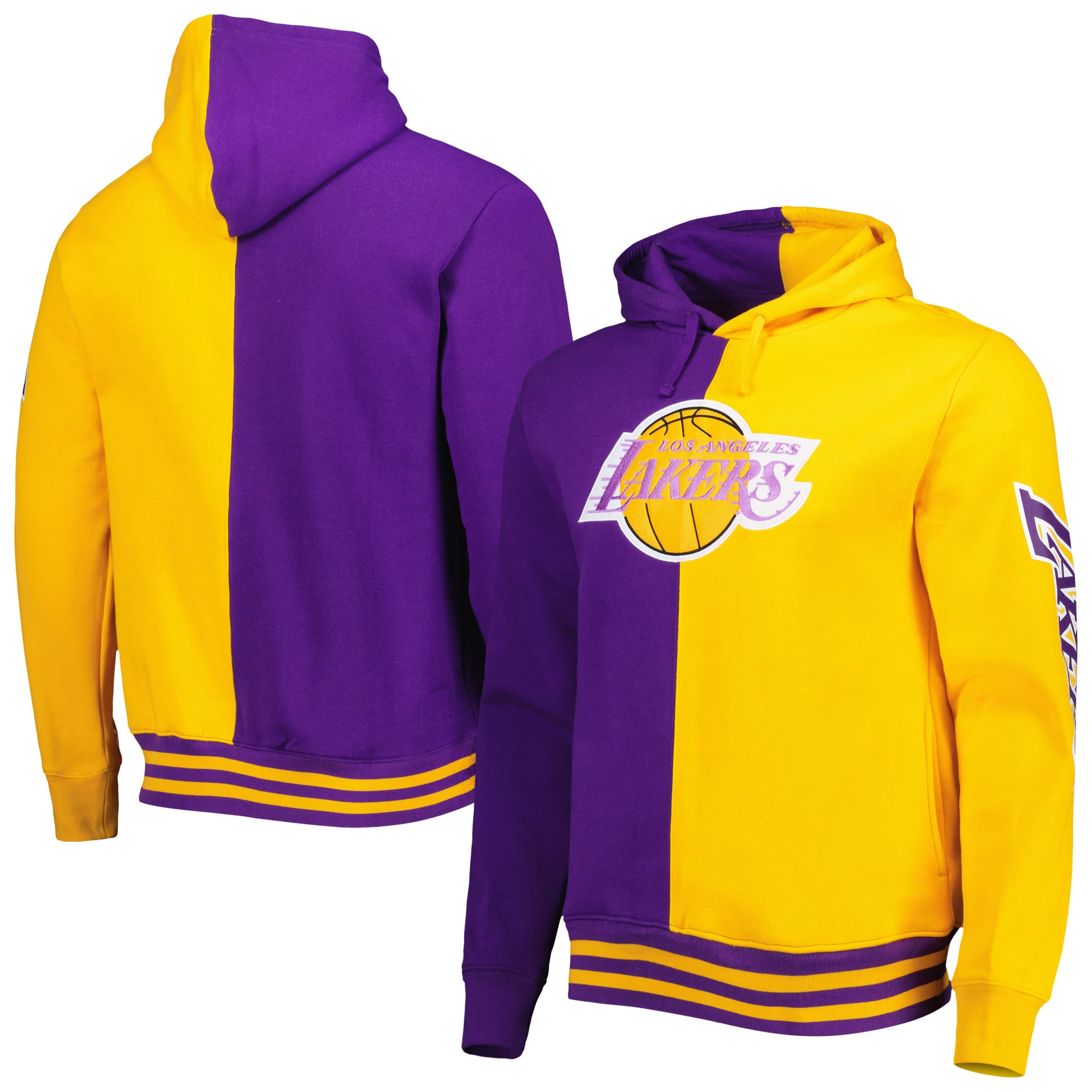 Sweat à capuche Mitchell & Ness Hardwood Classics violet et or pour homme, Los Angeles Lakers
