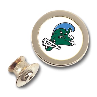 Gold Tulane Green Wave Team Logo Lapel Pin