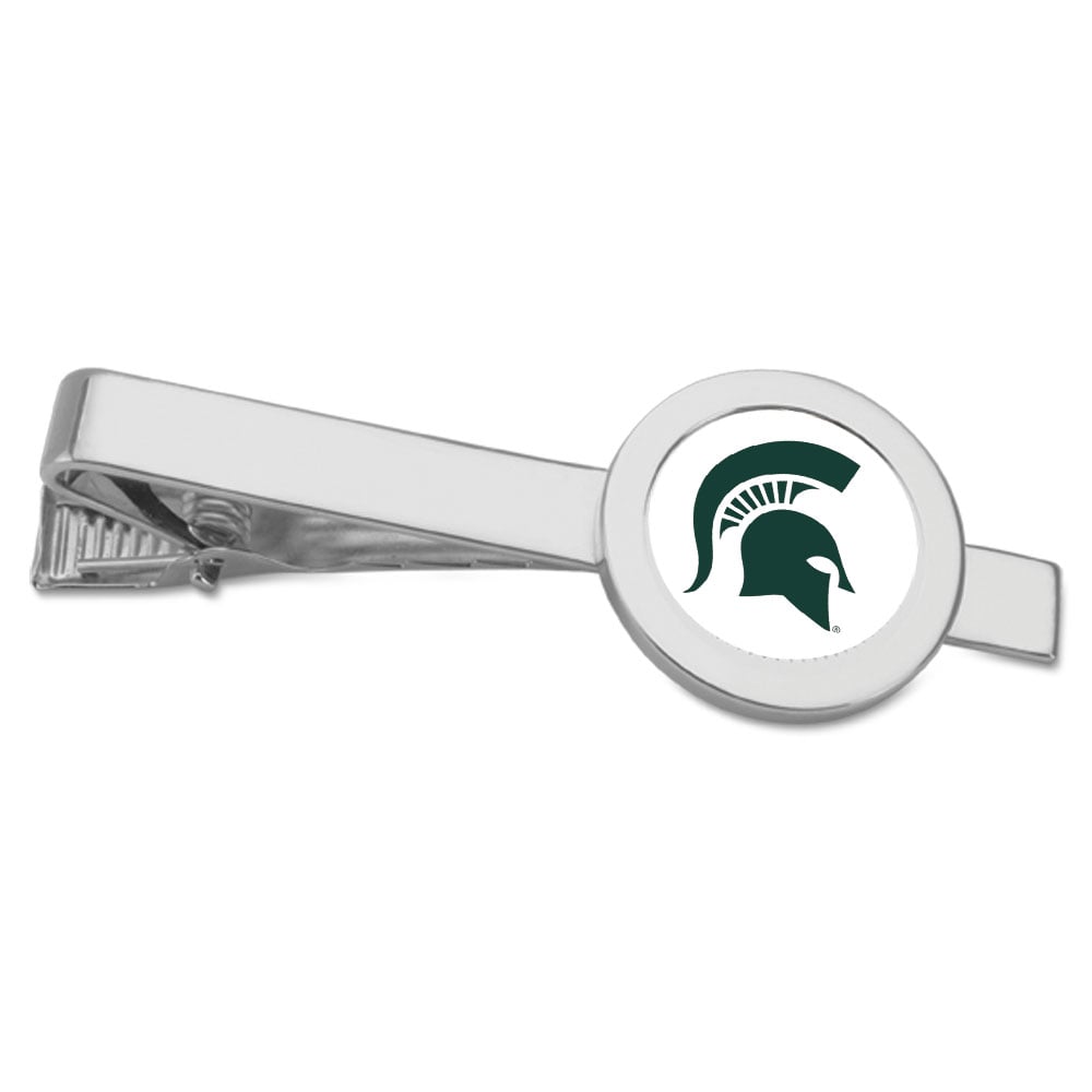 Silver Michigan State Spartans Team Logo Tie Bar