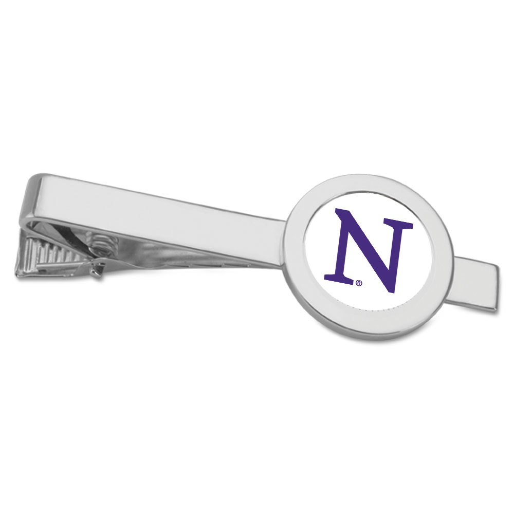 Silver Northwestern Wildcats Team Logo Tie Bar