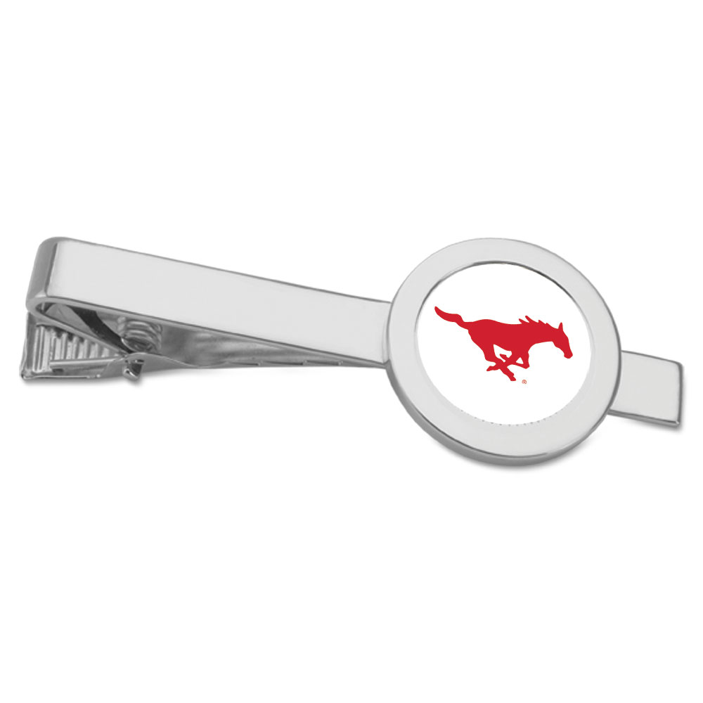 Silver SMU Mustangs Team Logo Tie Bar