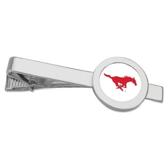 Silver SMU Mustangs Team Logo Tie Bar