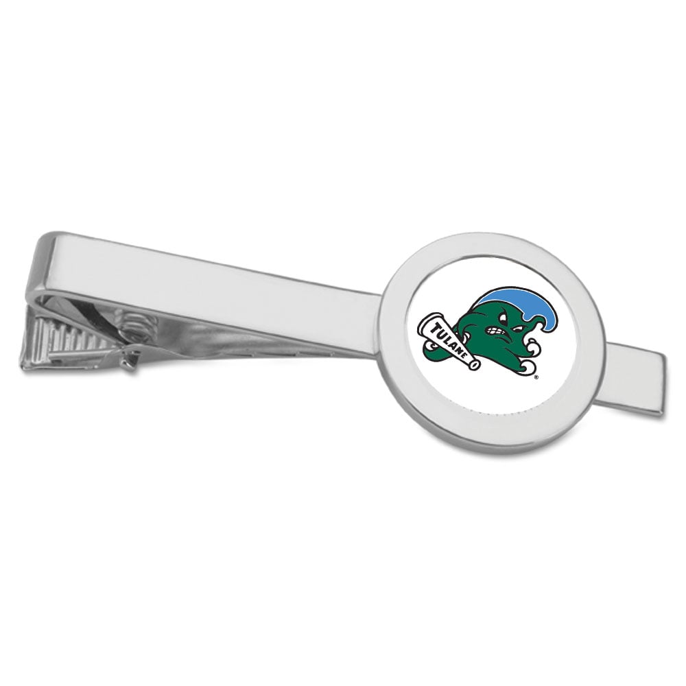 Silver Tulane Green Wave Team Logo Tie Bar