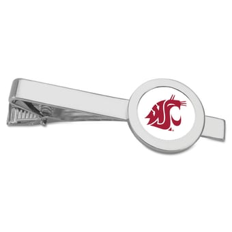 Silver Washington State Cougars Team Logo Tie Bar