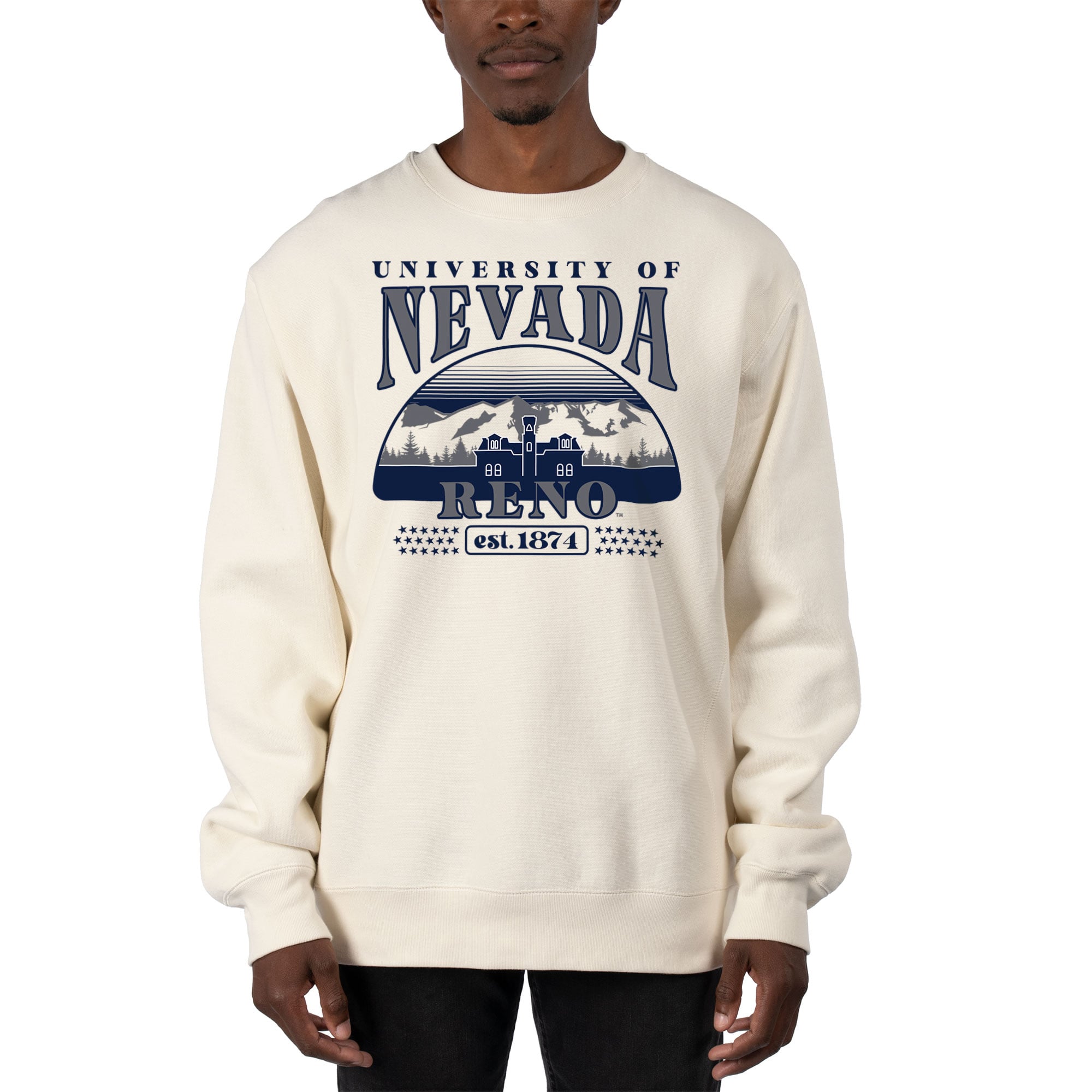 Men's Uscape Apparel Cream Nevada Wolf Pack Premium Heavyweight Pullover Sweatshirt