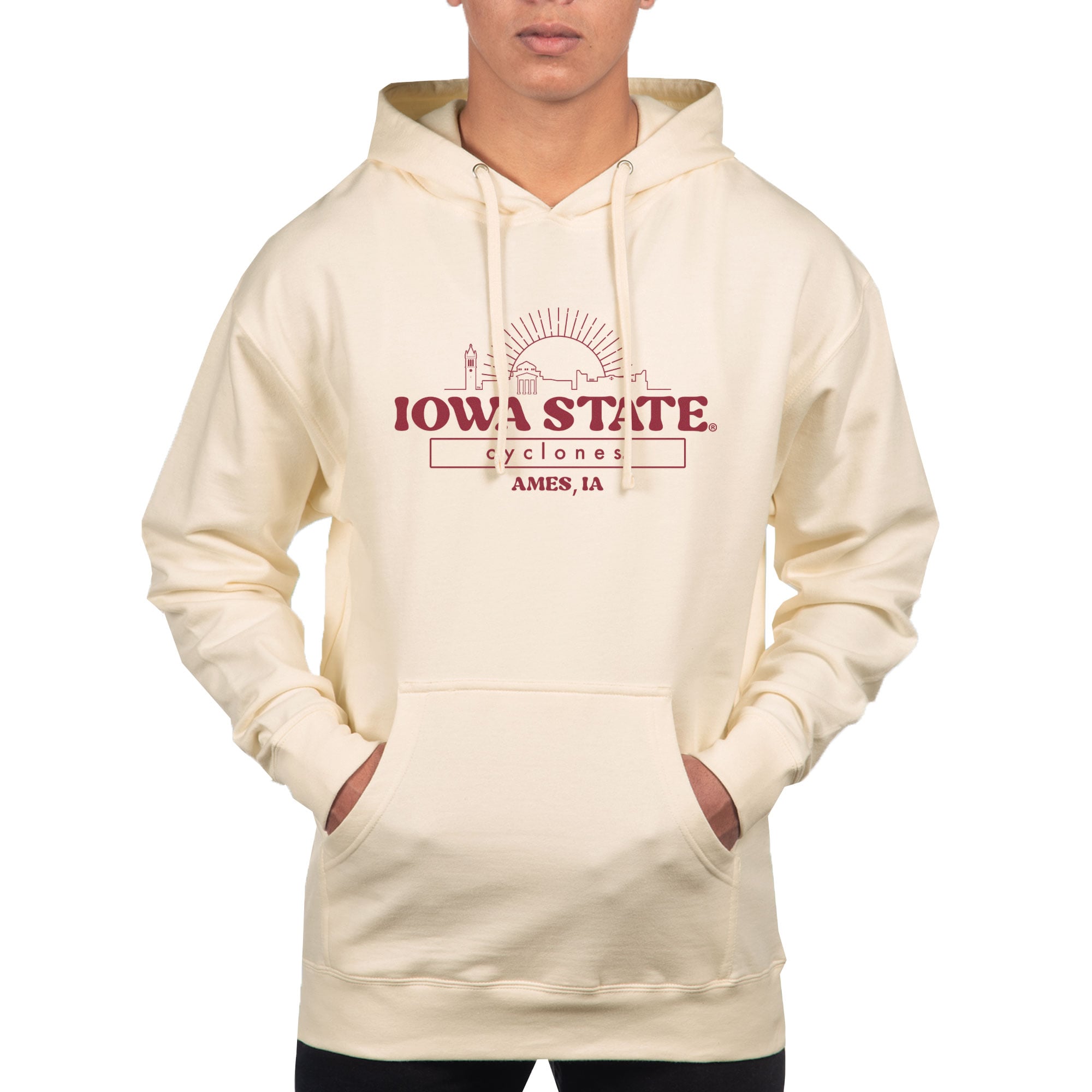 Men's Uscape Apparel Cream Iowa State Cyclones Standard Pullover Hoodie