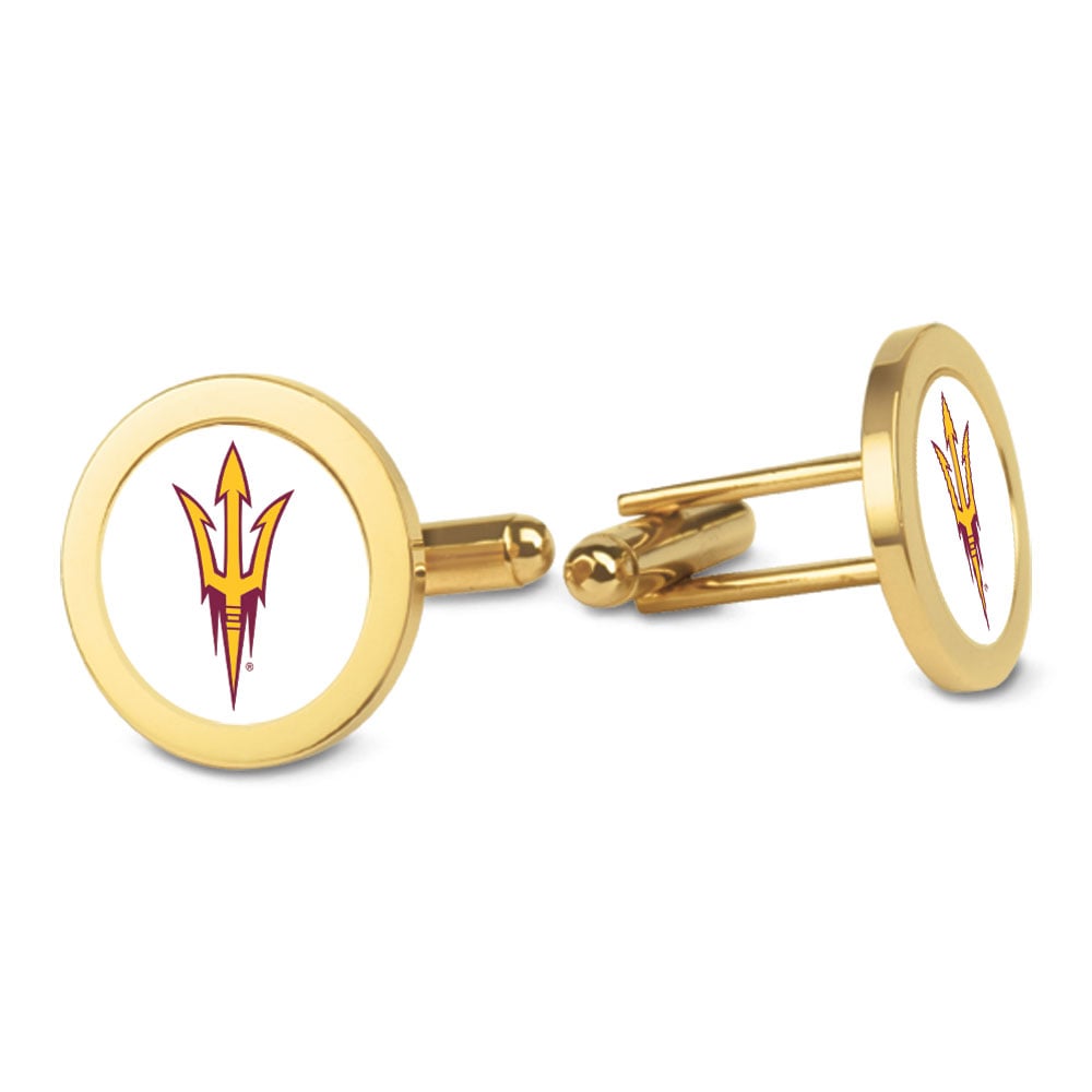 Gold Arizona State Sun Devils Logo Cufflinks