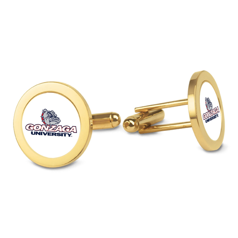 Gold Gonzaga Bulldogs Logo Cufflinks