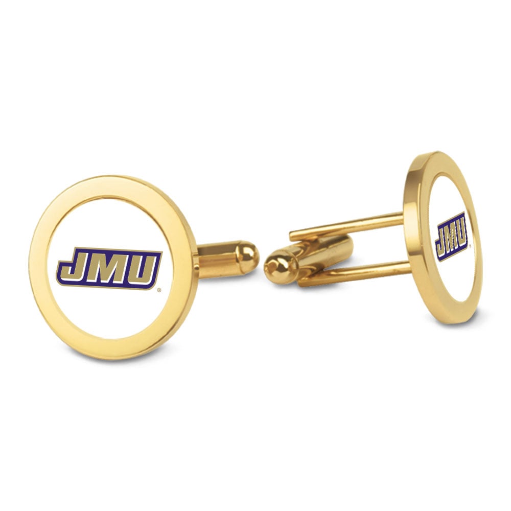 Gold James Madison Dukes Logo Cufflinks