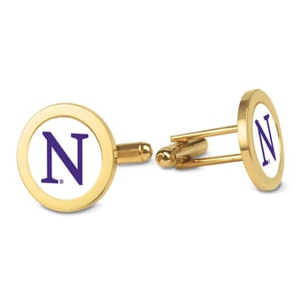 Gold Northwestern Wildcats Logo Cufflinks