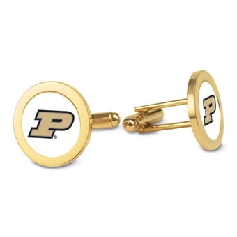 Gold Purdue Boilermakers Logo Cufflinks