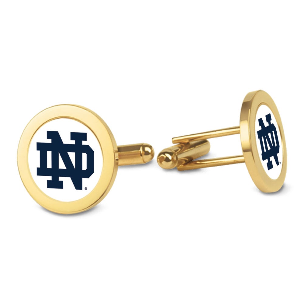 Gold Notre Dame Fighting Irish Logo Cufflinks