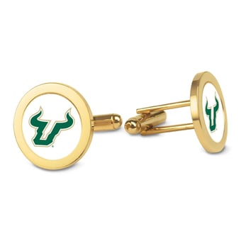 Gold South Florida Bulls Logo Cufflinks