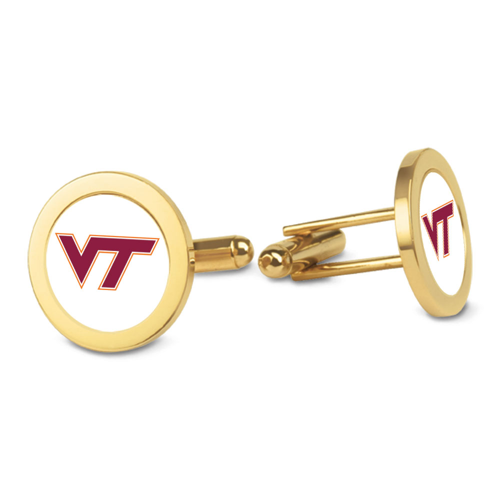 Gold Virginia Tech Hokies Logo Cufflinks