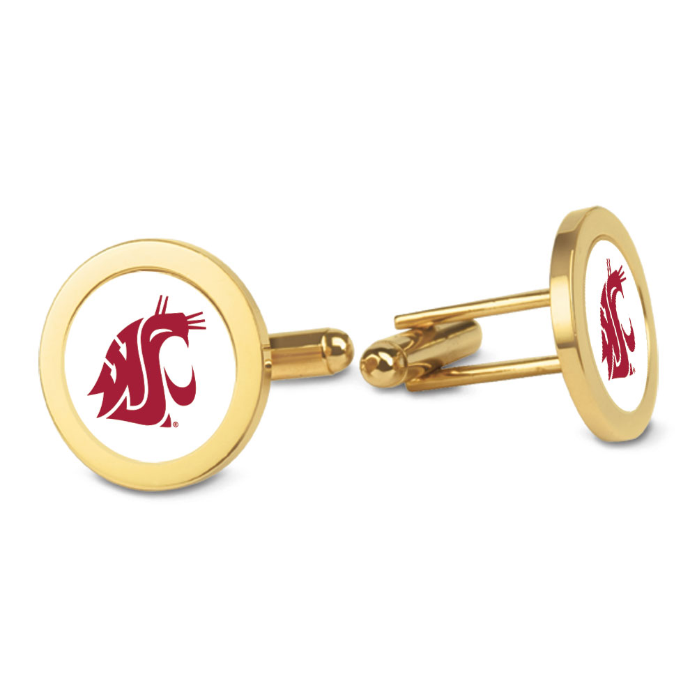Gold Washington State Cougars Logo Cufflinks