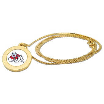 Women's Gold Fresno State Bulldogs Logo Pendant Necklace