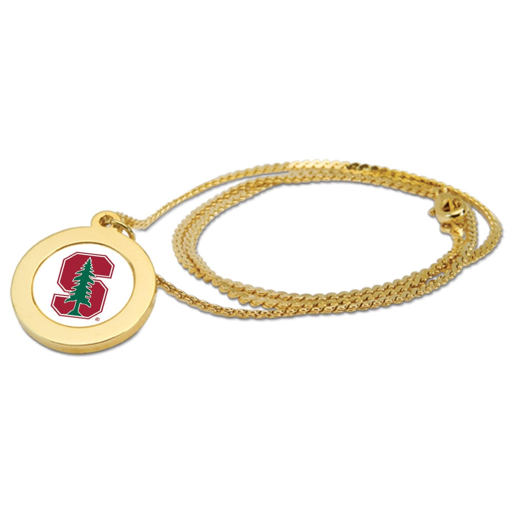 Women's Gold Stanford Cardinal Logo Pendant Necklace