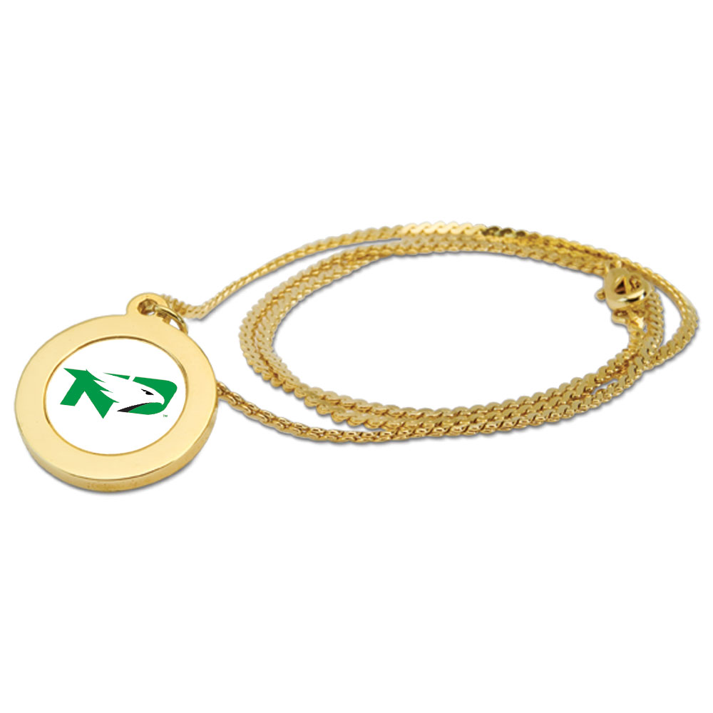 Women's Gold North Dakota Logo Pendant Necklace