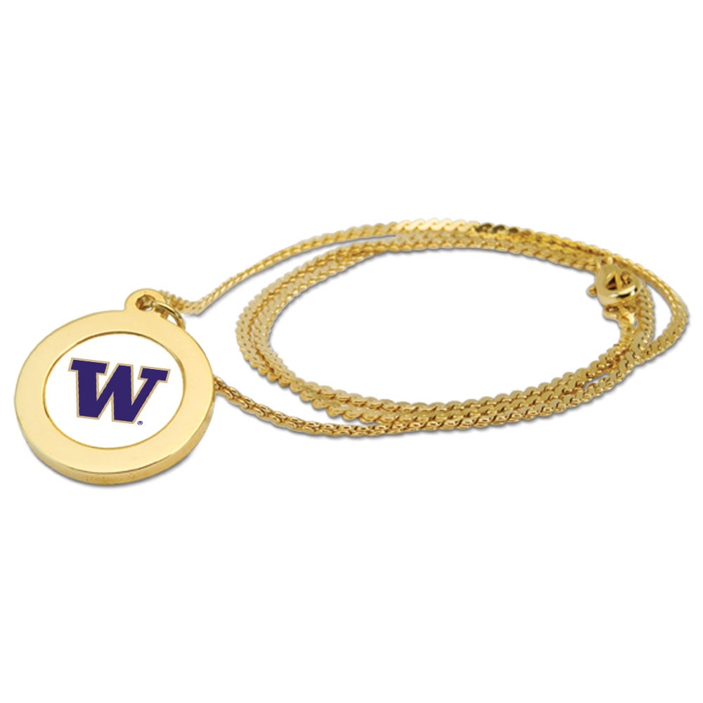 Women's Gold Washington Huskies Logo Pendant Necklace