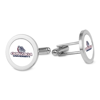 Silver Gonzaga Bulldogs Logo Cufflinks