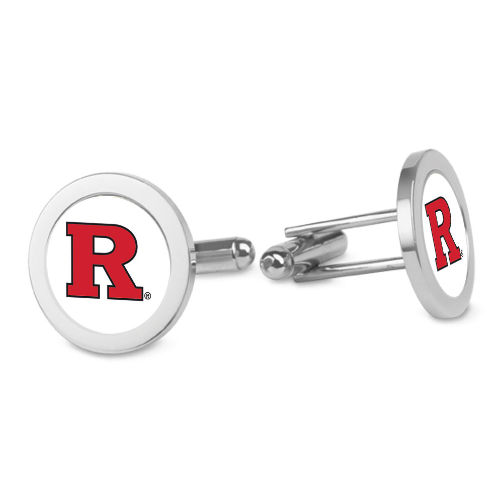 Silver Rutgers Scarlet Knights Logo Cufflinks