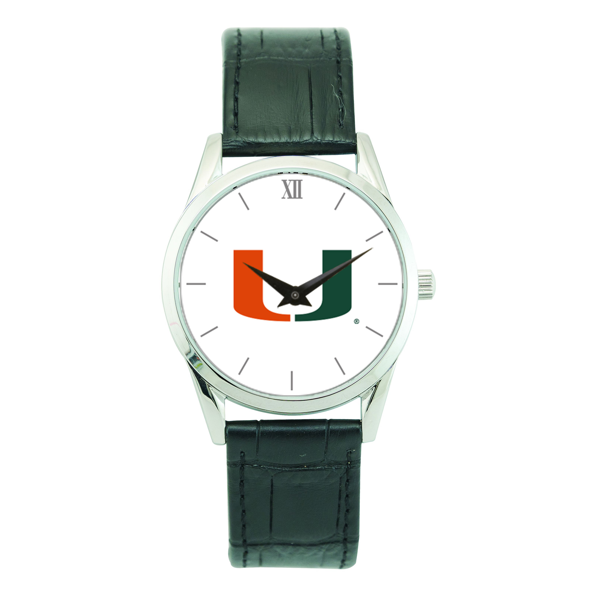 Unisex Silver Miami Hurricanes Stainless Steel Wristwatch