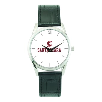 Unisex Silver Santa Clara Broncos Stainless Steel Wristwatch