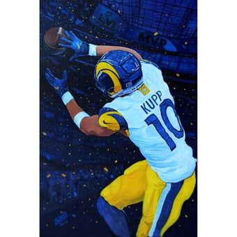 Cooper Kupp Los Angeles Rams Deacon Jones Foundation Super Bowl LVI MVP 24'' x 36'' Fine Art Printed Canvas by Edgar Brown