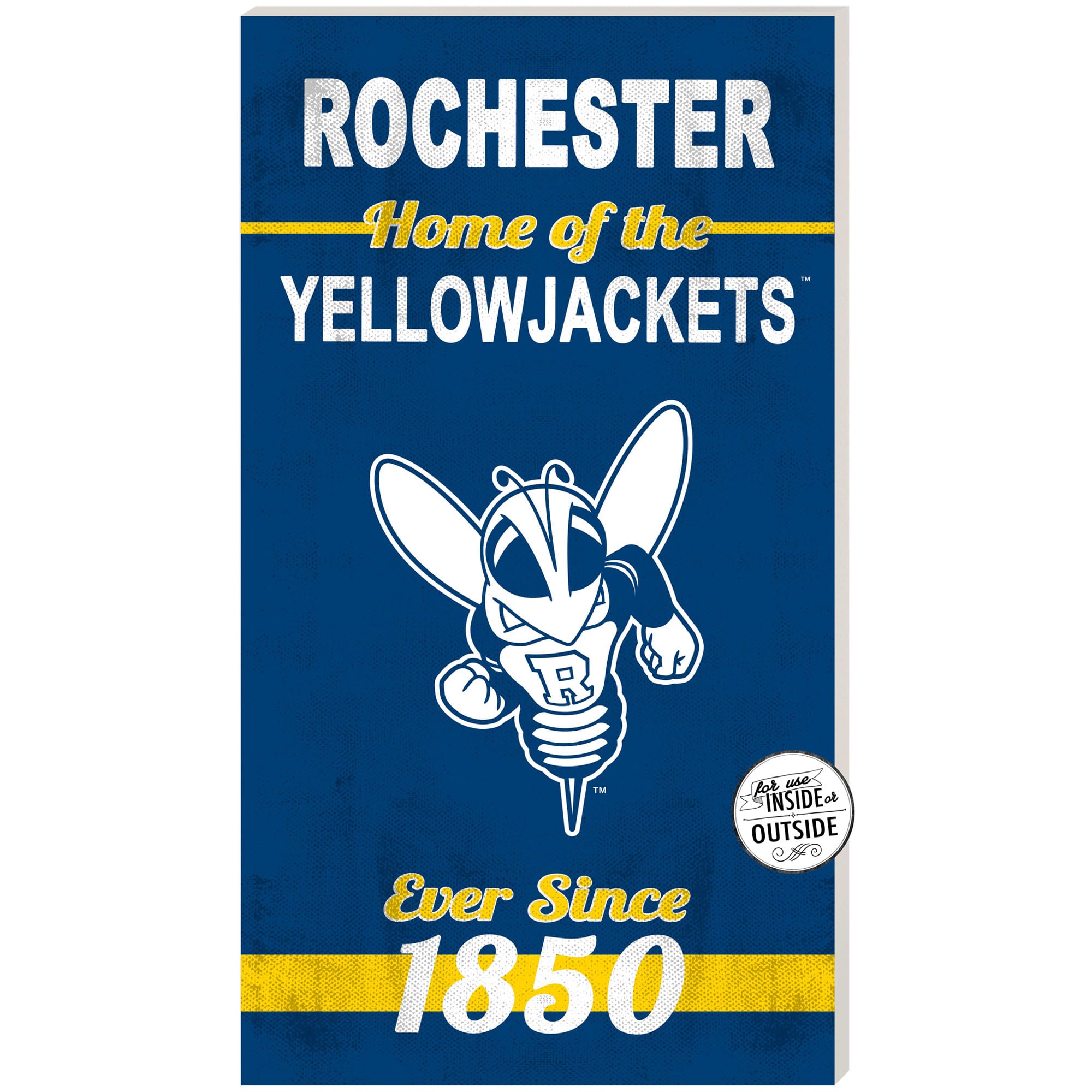 Rochester Yellow Jackets 11" x 20" Indoor/Outdoor Home Of The Sign