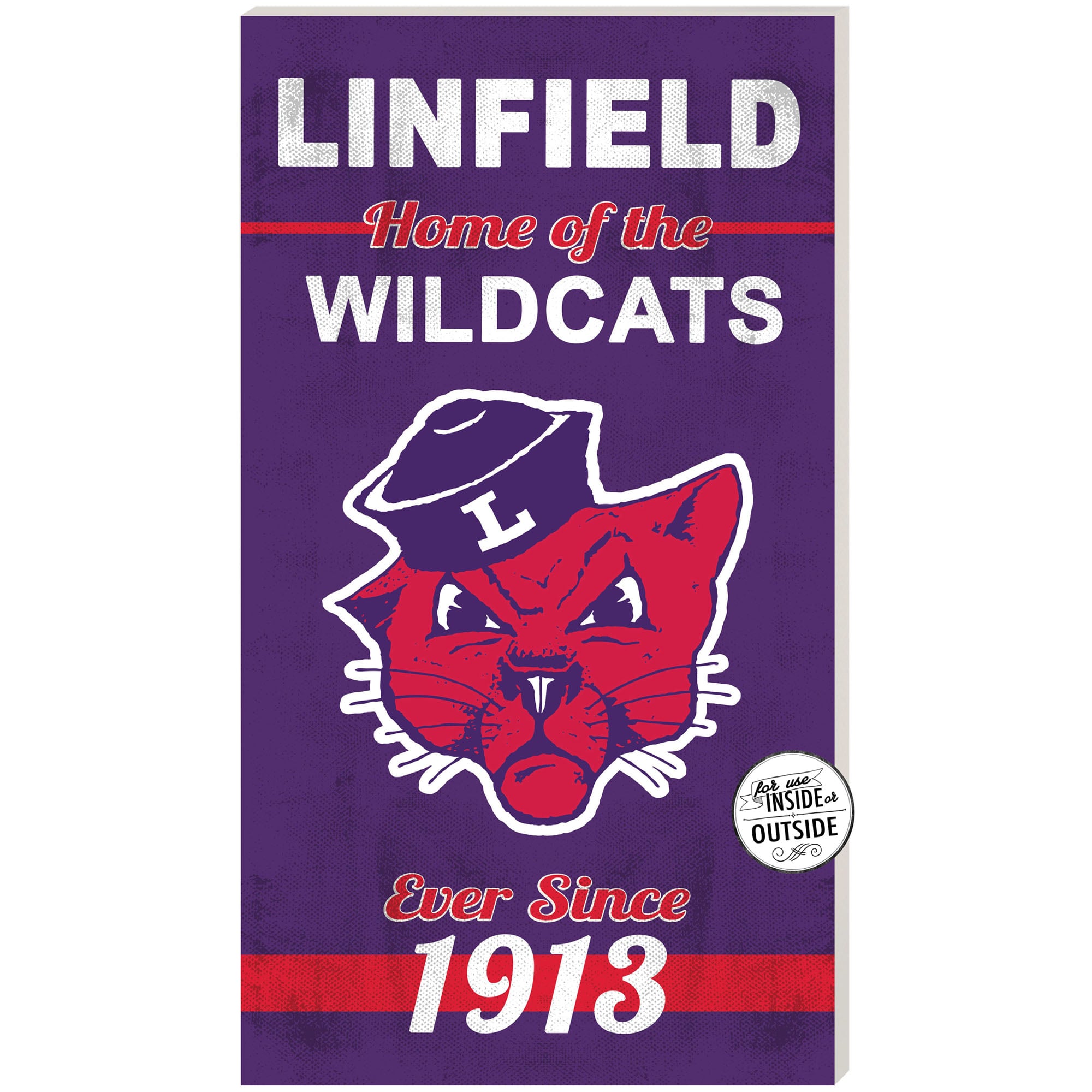 Linfield Wildcats 11" x 20" Indoor/Outdoor Home Of The Sign
